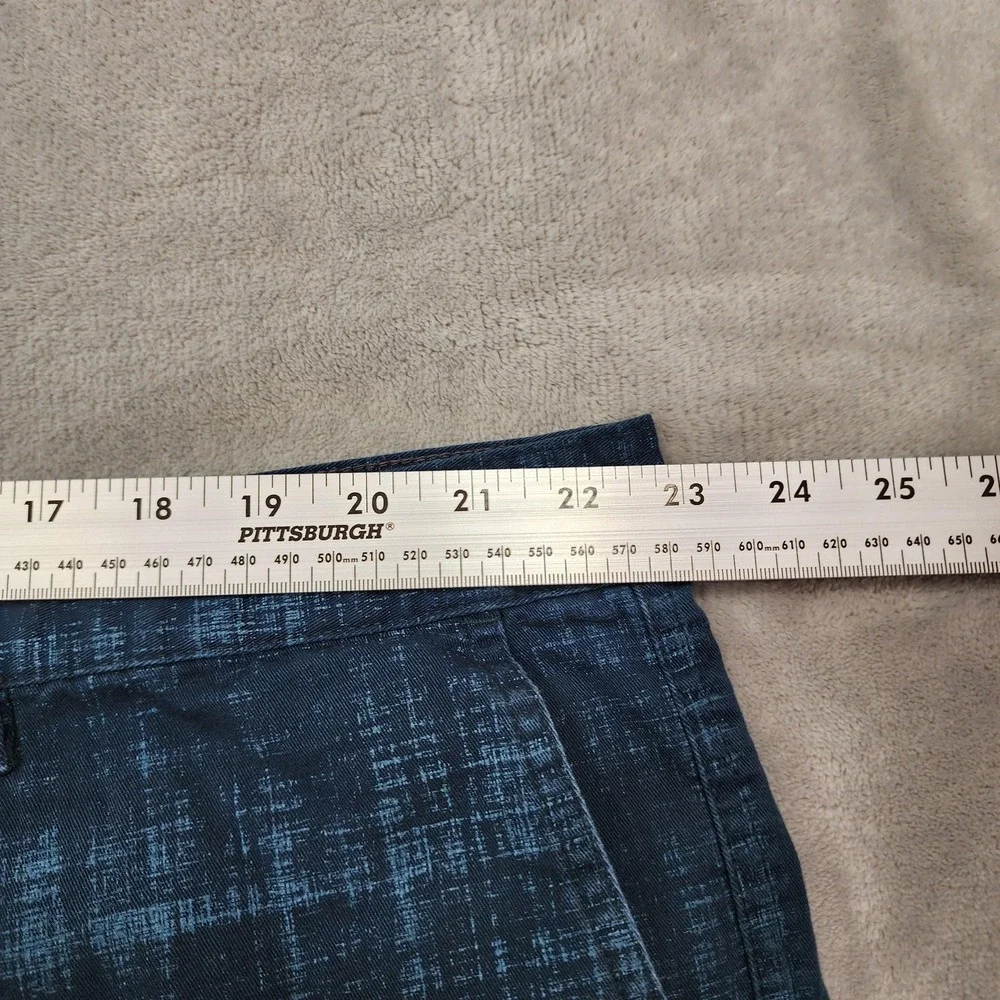 Vintage Basic Editions Shorts Mens 46 Blue Cargo Cotton Canvas Flat Front Casual